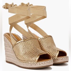 Franco Sarto Gold Espadrille Wedge